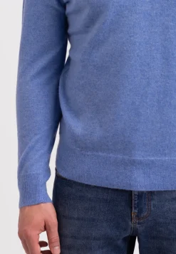 Kaschmir Rundhals Pullover azurblau