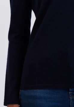 Kaschmir Rundhals Pullover marine blau