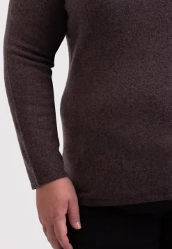 Kaschmir Rundhals Pullover taupe melange