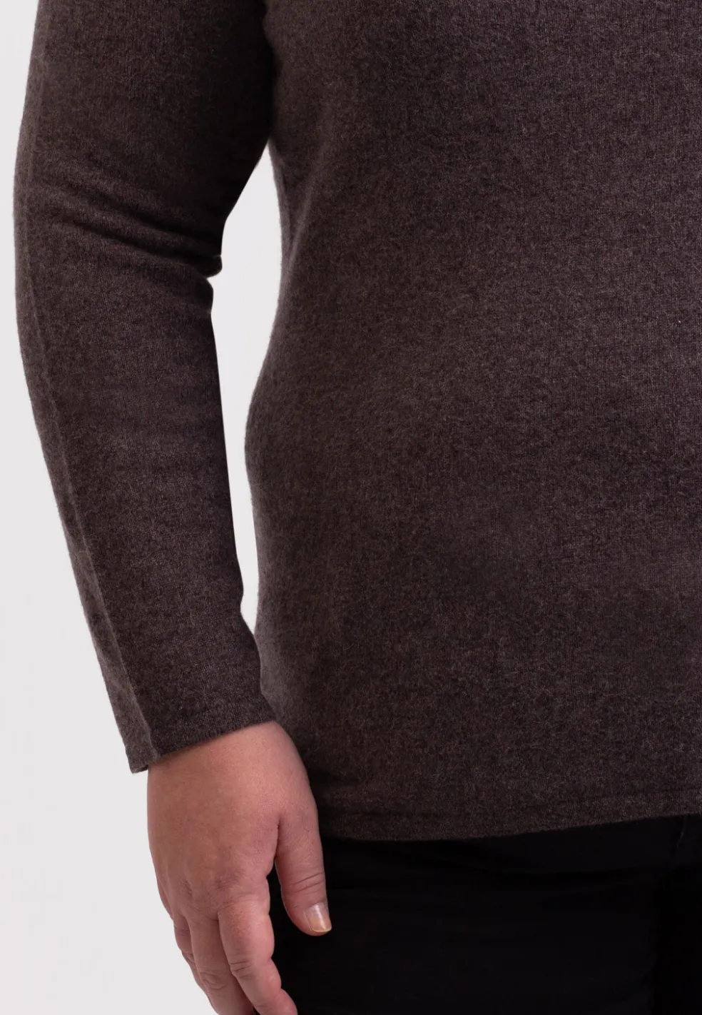 Kaschmir Rundhals Pullover taupe melange