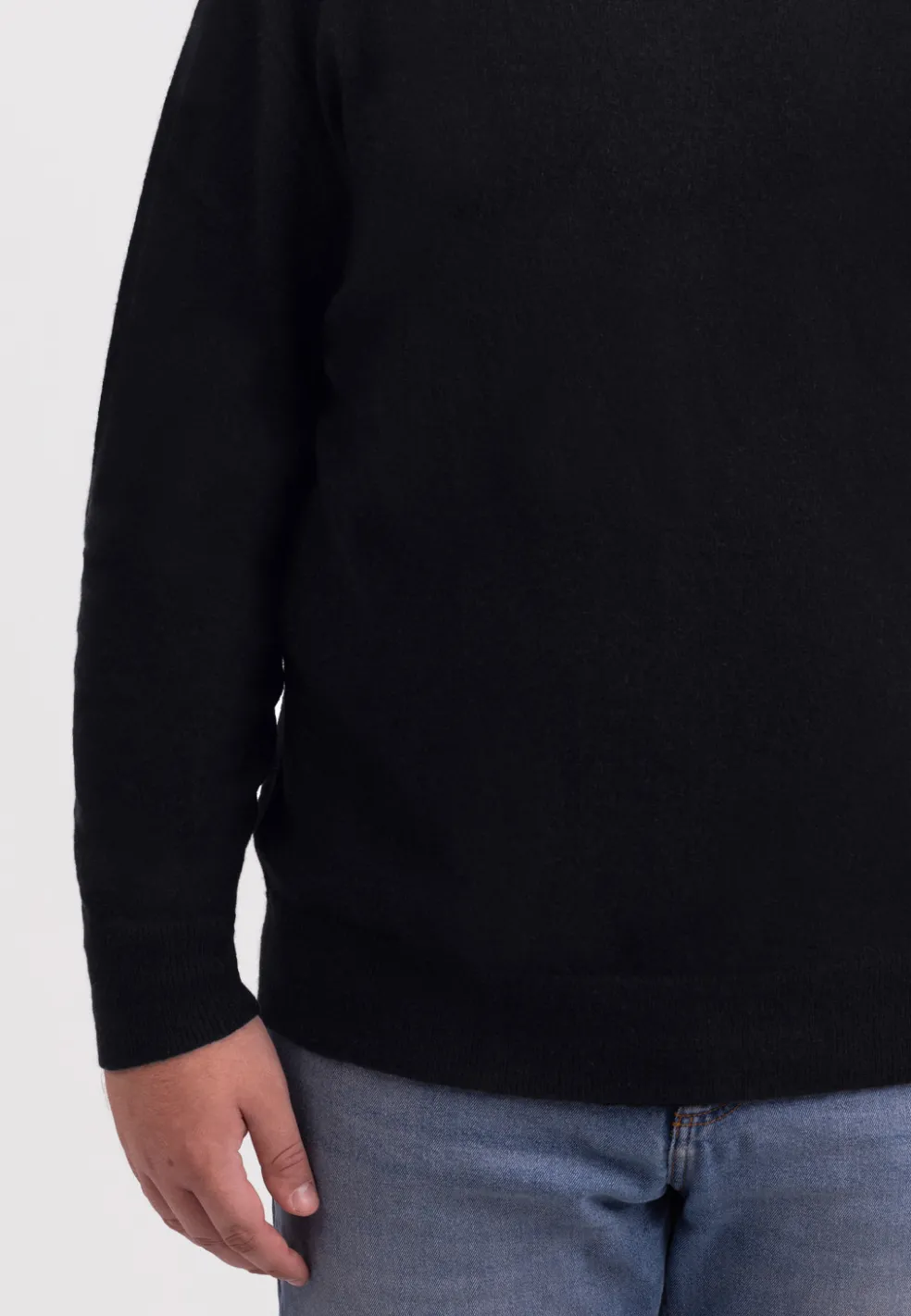 Kaschmir Rundhals Pullover holzkohle