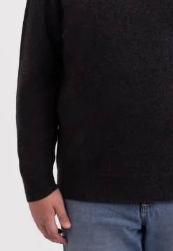 Kaschmir Rundhals Pullover dunkel anthrazit