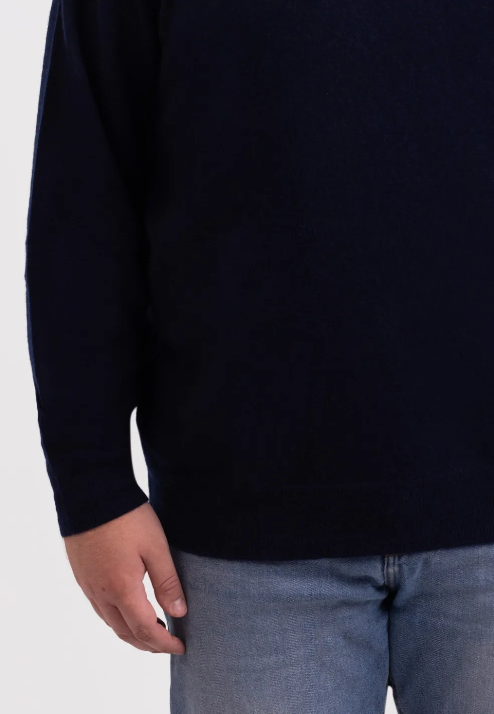 Kaschmir Rundhals Pullover marine blau