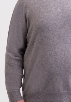 Kaschmir Rundhals Pullover grau