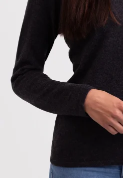 Kaschmir Rundhals Pullover dunkel anthrazit