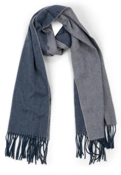 Kaschmir Schal double face blau und cream
