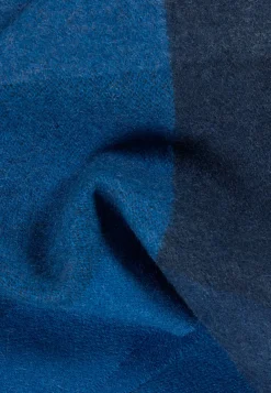 Kaschmir Schal kariert (GOTS) navy und grau