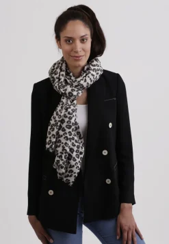 Kaschmir Schal leopard limited edition weiss