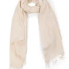 Kaschmir Schal lurex weiss mit gold