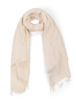 Kaschmir Schal lurex weiss mit gold