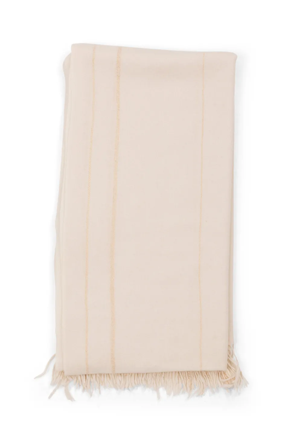 Kaschmir Schal lurex weiss mit gold