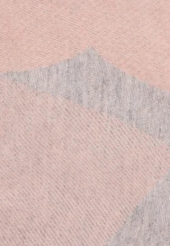 Kaschmir Schal mit Herzmuster (GOTS) hellgrau/pink/orange