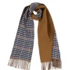 Kaschmir Schal mit Karomuster (GOTS) camel/grau/navy