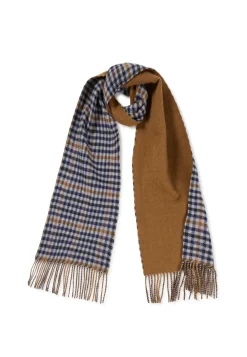 Kaschmir Schal mit Karomuster (GOTS) camel/grau/navy