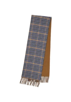 Kaschmir Schal mit Karomuster (GOTS) camel/grau/navy