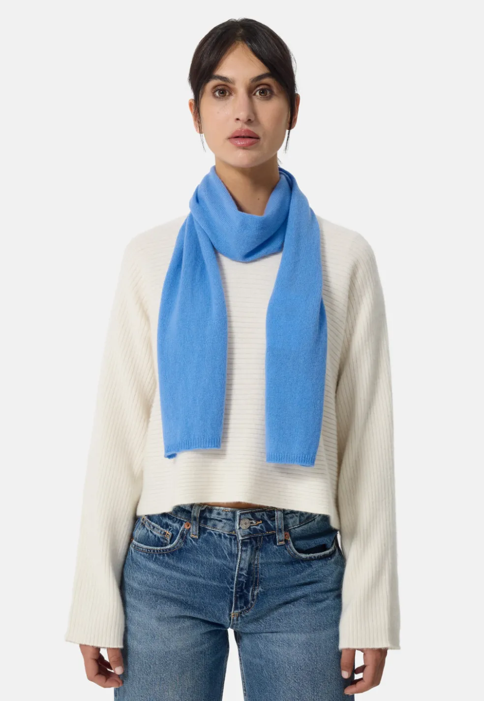 Kaschmir Schal trendy blau