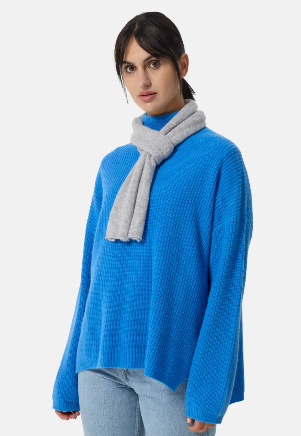 Kaschmir Schal trendy hellgrau