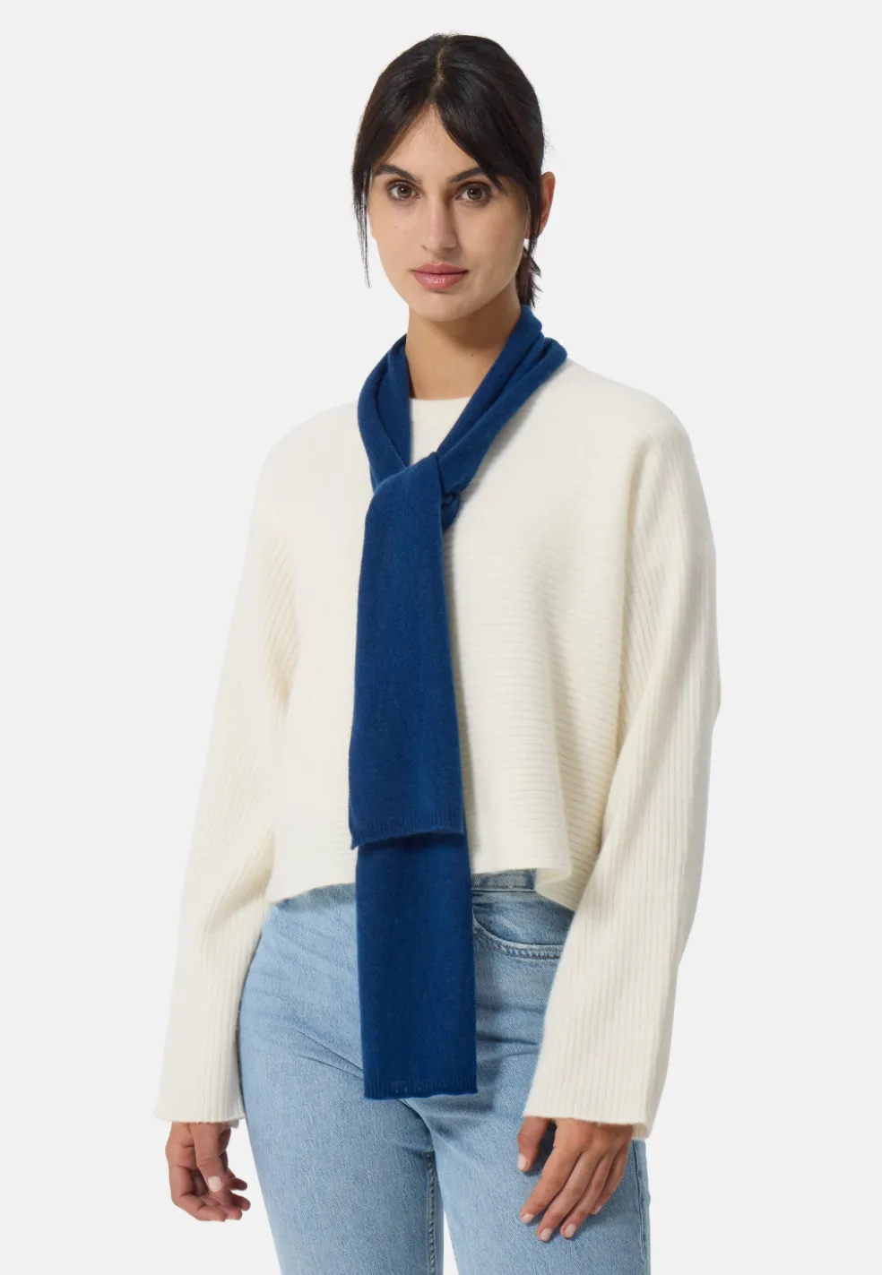 Kaschmir Schal trendy navy blau