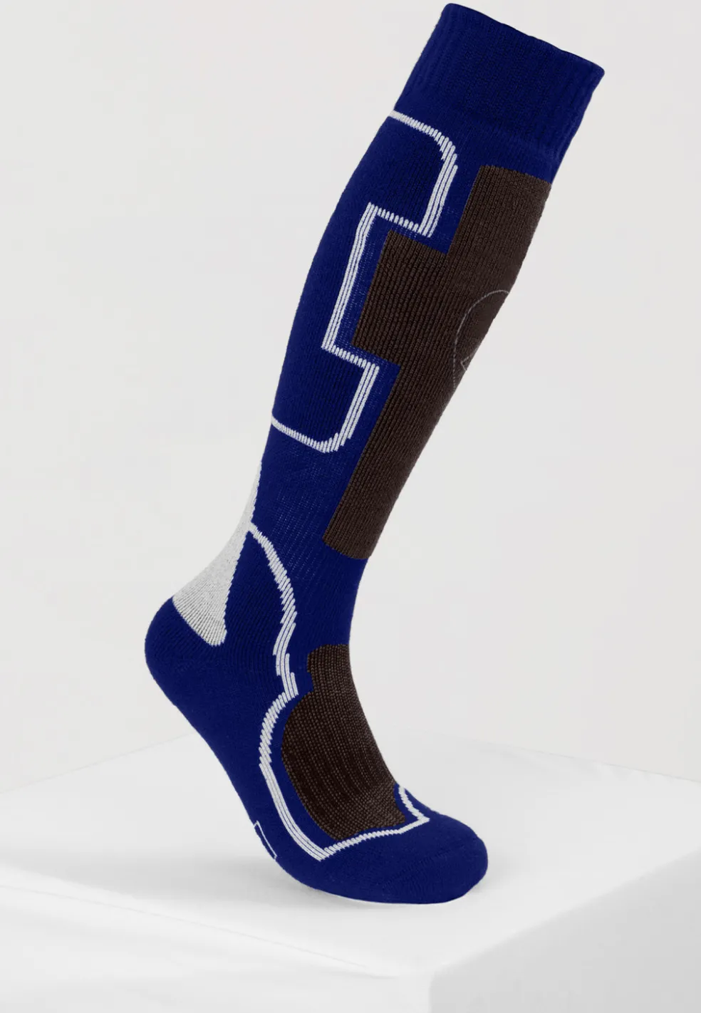 Kaschmir Ski- und Trekkingsocken blau