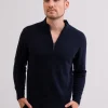 Kaschmir Stehkragen Pullover marine blau