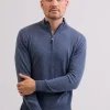 Kaschmir Stehkragen Pullover jeans blau