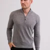 Kaschmir Stehkragen Pullover grau