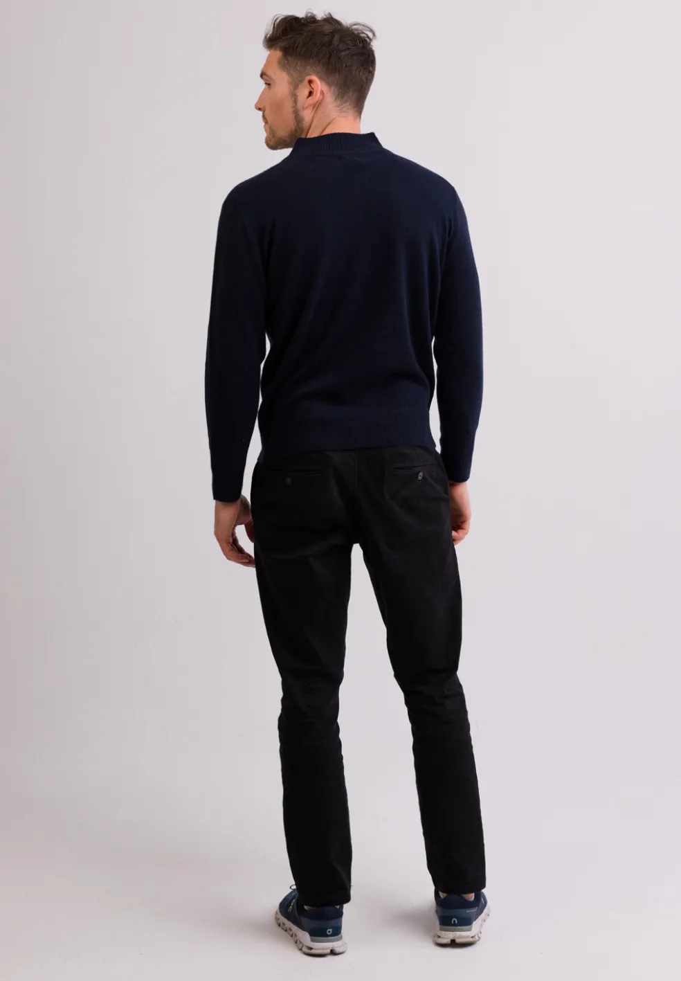 Kaschmir Stehkragen Pullover marine blau