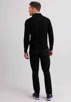 Kaschmir Stehkragen Pullover schwarz