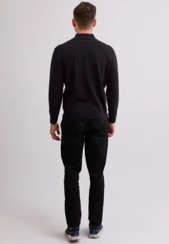 Kaschmir Stehkragen Pullover dunkel anthrazit