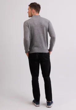 Kaschmir Stehkragen Pullover grau