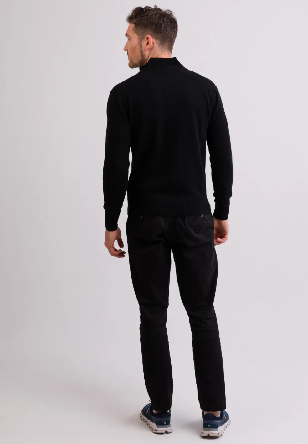 Kaschmir Stehkragen Pullover schwarz