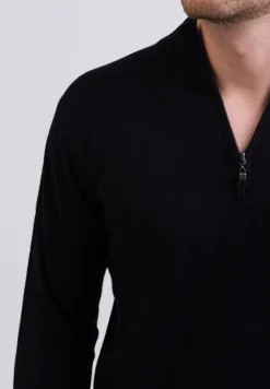 Kaschmir Stehkragen Pullover schwarz