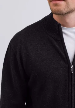 Kaschmir Stehkragen Pullover dunkel anthrazit