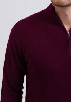 Kaschmir Stehkragen Pullover cranberry rot