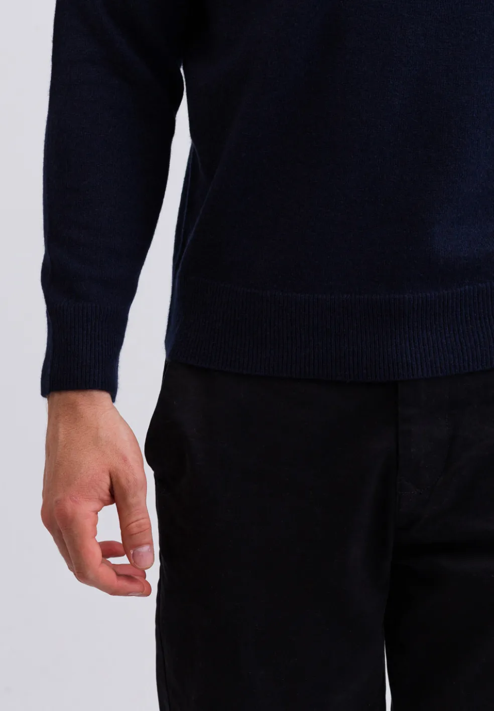 Kaschmir Stehkragen Pullover marine blau