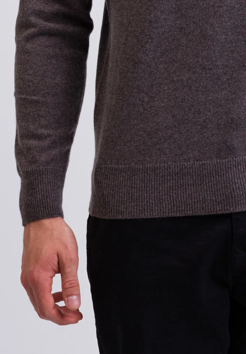 Kaschmir Stehkragen Pullover taupe melange