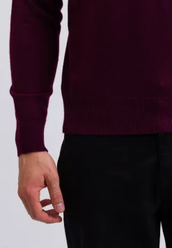Kaschmir Stehkragen Pullover cranberry rot