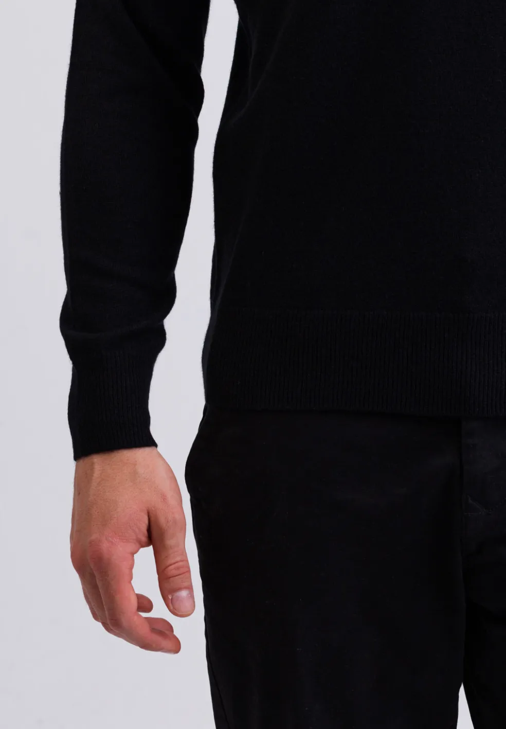 Kaschmir Stehkragen Pullover schwarz