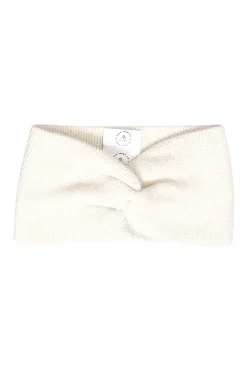 Kaschmir Stirnband geknotet elfenbein mit lurex