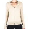 Kaschmir Strickjacke Cardigan V-Ausschnitt camel