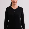 Kaschmir Strickjacke Cardigan Rundhals schwarz