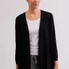 Kaschmir Strickjacke Cardigan Lang schwarz