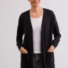Kaschmir Strickjacke Cardigan Lang dunkel anthrazit