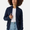 Kaschmir Strickjacke Cardigan mit Reissverschluss marine blau