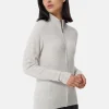 Kaschmir Strickjacke Cardigan mit Reissverschluss hellgrau melange