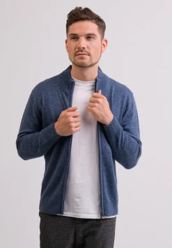 Kaschmir Strickjacke Cardigan jeans blau