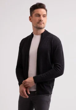 Kaschmir Strickjacke Cardigan dunkel anthrazit