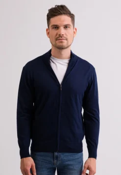 Kaschmir Strickjacke Cardigan marine blau (Frühling)