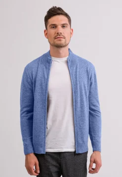 Kaschmir Strickjacke Cardigan azurblau