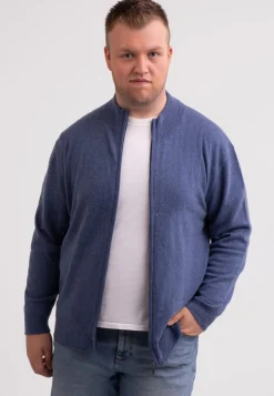 Kaschmir Strickjacke Cardigan jeans blau